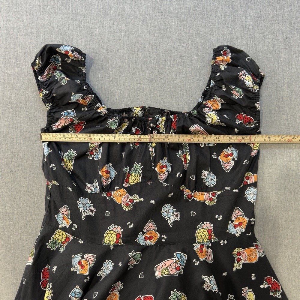 Hell Bunny Dress Womens XL Pina Colada Rockabilly Swing Cocktail Novelty Retro - Picture 14 of 16